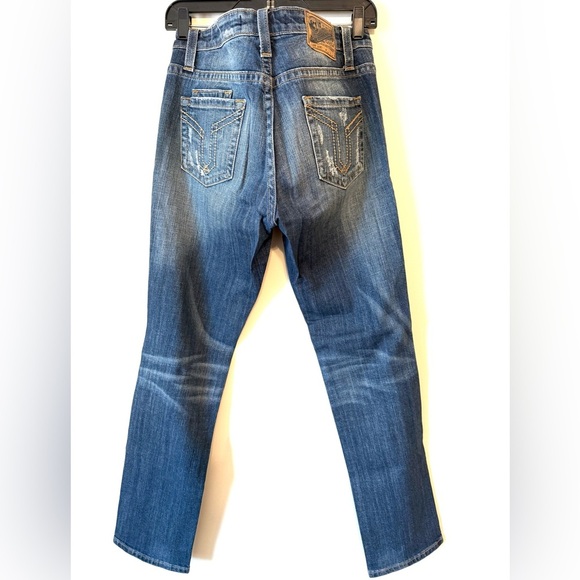 VIGOSS STUDIO The Brooklyn Mid-rise Skinny Classic Blue Distressed Skinny Jeans - Picture 2 of 8